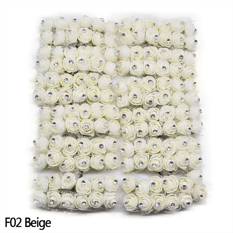 beige Новые 17 цветов Алмазные искусственные цветы для украшения PE Foamirana плюшевый медведь искусственный цветок Роза для свадьбы дома цветок украшение - Цвет: beige