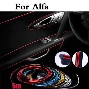 

car styling Car Interior Grille Mouldings Trim Decorative Strip Line stickers for Alfa Romeo 147 156 159 166 4C 8C Brera