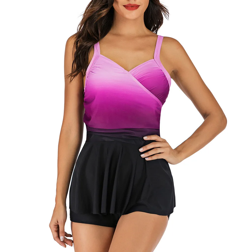 

womens tankini swimwear Plus Size Gradient Bikini 2019 Swimsuit Padded Bathing Suit women swimming suit tankiny beach swim suit