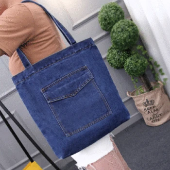 

01 New Fashion Large-capacity Canvas cowboy single Shoulder Bag Demin Shopping Bags Handbag Women's Bag
