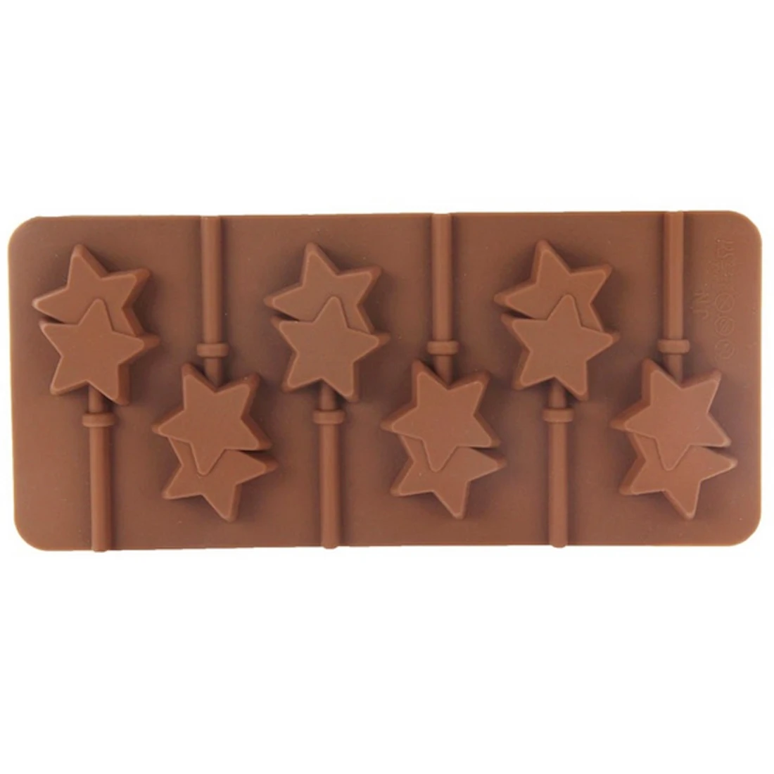 

New Star Lollipop Silicone mold 6 lattices double Pentagram mold DIY chocolate mold