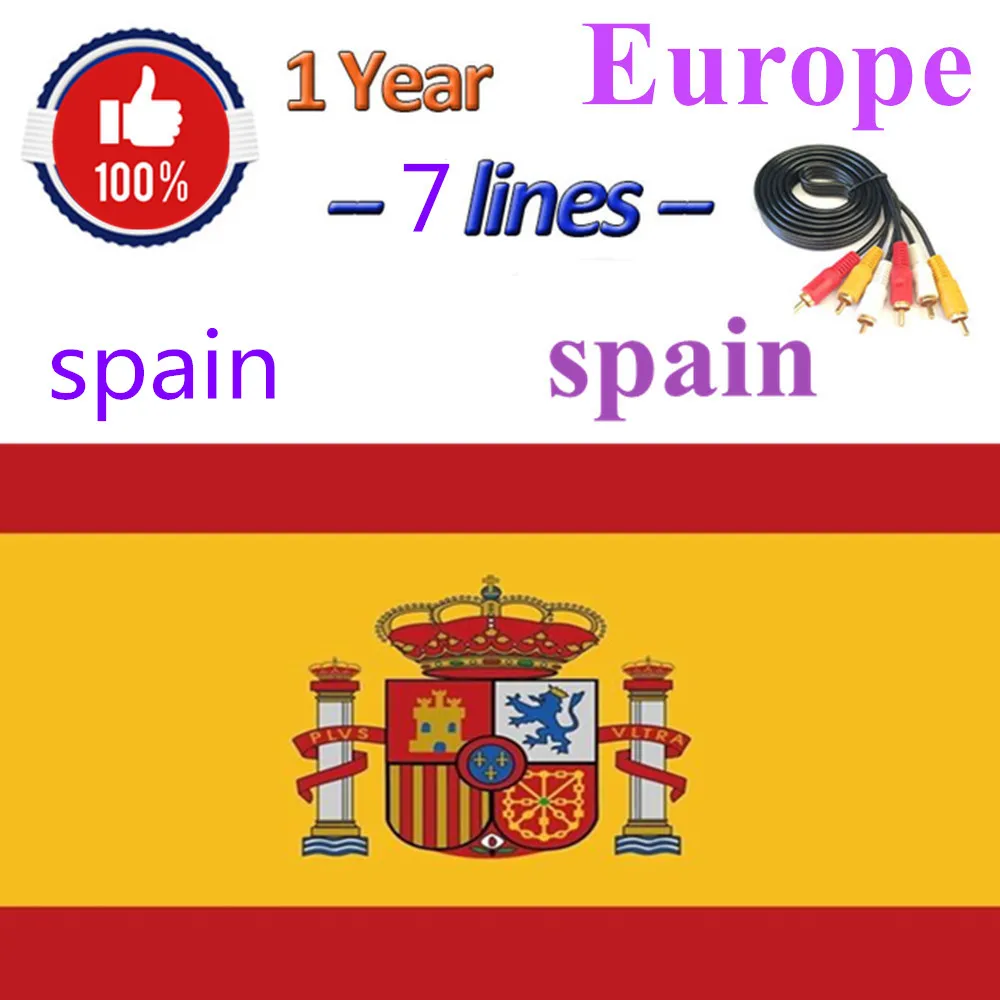 

7 lines Cline For 1 Year European Portugal Spain Italy HD Server For Freesat GTmedia V7S HD Nova DVB S2 Receiver