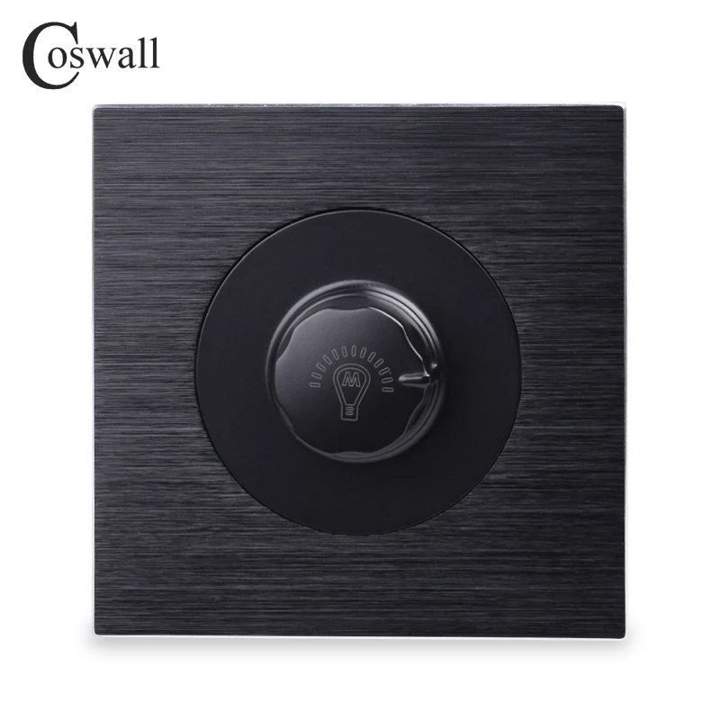  Coswall Luxurious Dimmer Switch Lamp Controller Only For Incandescent lamp Wall Switch Black Alumin - 32861635858