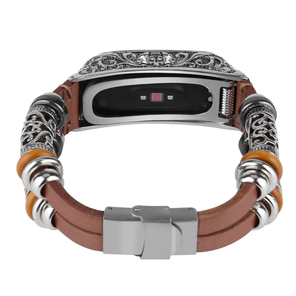 hotReplacement Leather Wristband Band Strap+ Metal Case For Xiaomi Mi Band 4 Purchasing