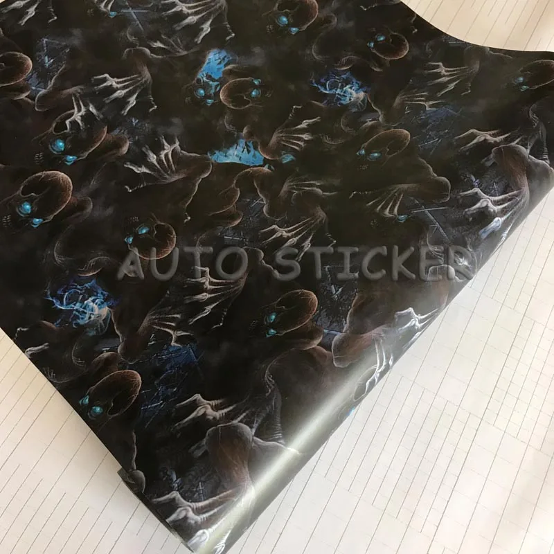 blue eyes skull camouflage vinyl car wraps 1