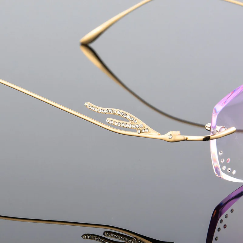 Strass Weibliche Frauen Qianj Presbyopie Purpurrot Kurzsichtige Für Rahmen Elegante Brillen Computer Spektakel 5wwZqO8B