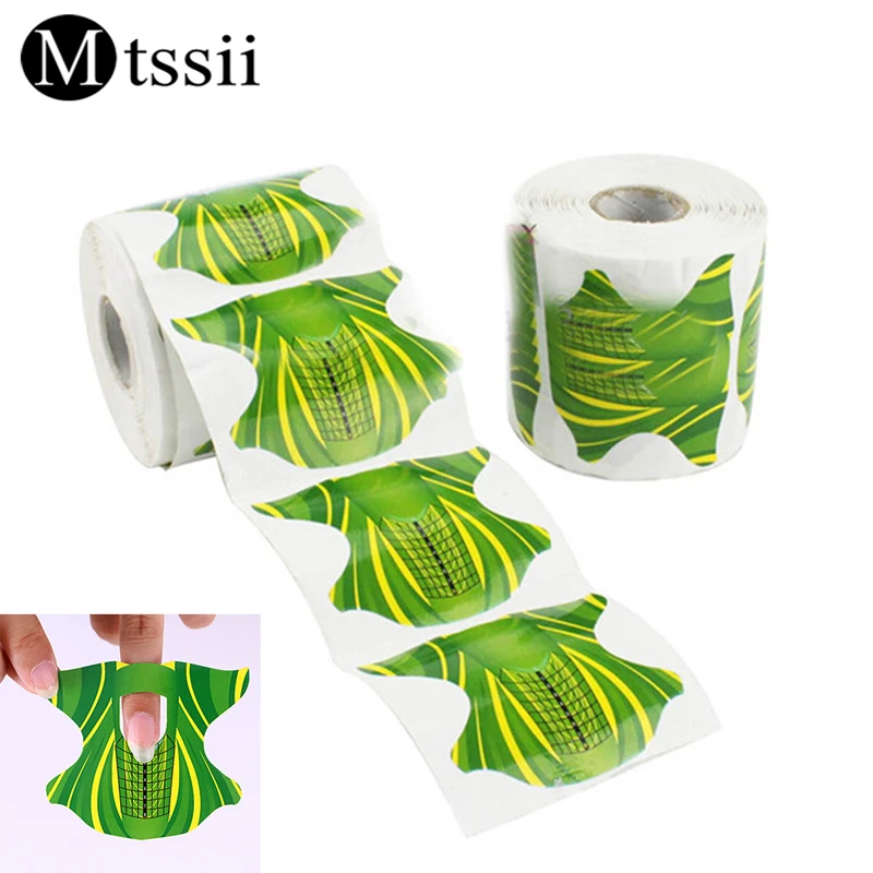 

Mtssii 500 Pcs Nail Paper Support for Manicure New Nail Art Tools Professional Green Paper Support Nail Extension Finger Tools