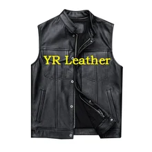 YR!. классический моторный Байкер куртка из натуральной кожи. куртка из бычьей кожи. крутой кожаный жилет большого размера Брендовое пальто для улицы