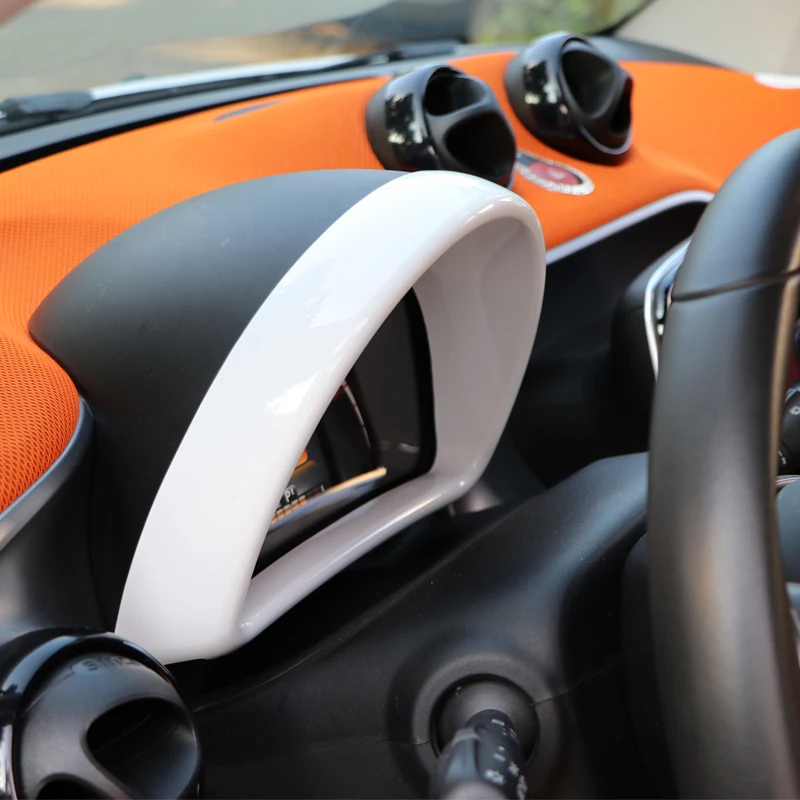 Car dashboard decoration sticker Speed meter fuel mater frame Modification For Smart 453 fortwo for