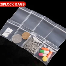 Маленькая пластиковая сумка на молнии толщиной 0,12 мм Ziplock упаковка для таблеток несколько размеров пакеты на молнии пластиковая упаковка мешков для хранения