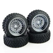 4 Pcs Set Remote Control Toy Car Rubber Tires Wheel Rim For RC 1 10 Rally