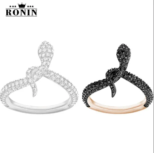 

RONIN Original Copy High Quality 1:1 Black&White Snake Ring Plating Logo Gift Preferred Free Package Manufacturer Wholesale