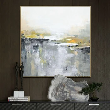 

Abstract Gray Oil Painting 100% Hand Painted New Design Canvas Wall Art Abstract Wall Picture For Living Room Home Decoration