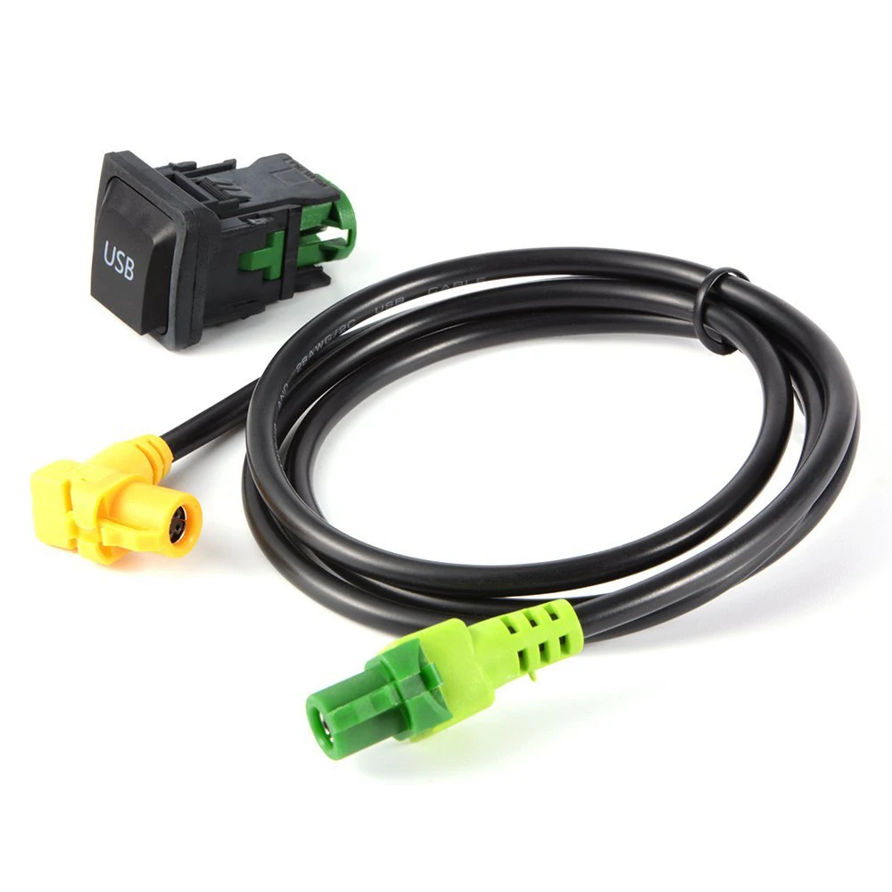 Biurlink USB кнопка включения зарядное устройство аудио проводка входного сигнала кабель адаптер для Volkswagen MK5 RCD510 RNS315 CD хост круглый 4Pin порт
