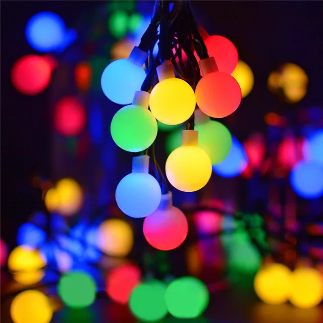 Solar Globe 50 Led Ball String Lights Patio Solar Globe 50 Led Ball String Lights Patio Christmas Light Lighting For Home