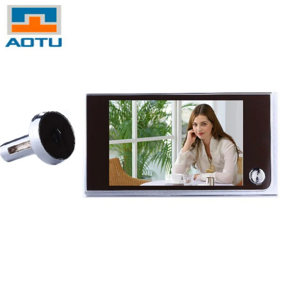 AOTU Multi Функция охранных ЖК дисплей цвет TFT памяти двери дверной глазок дверной звонок Детская безопасность камера Датчик изображения