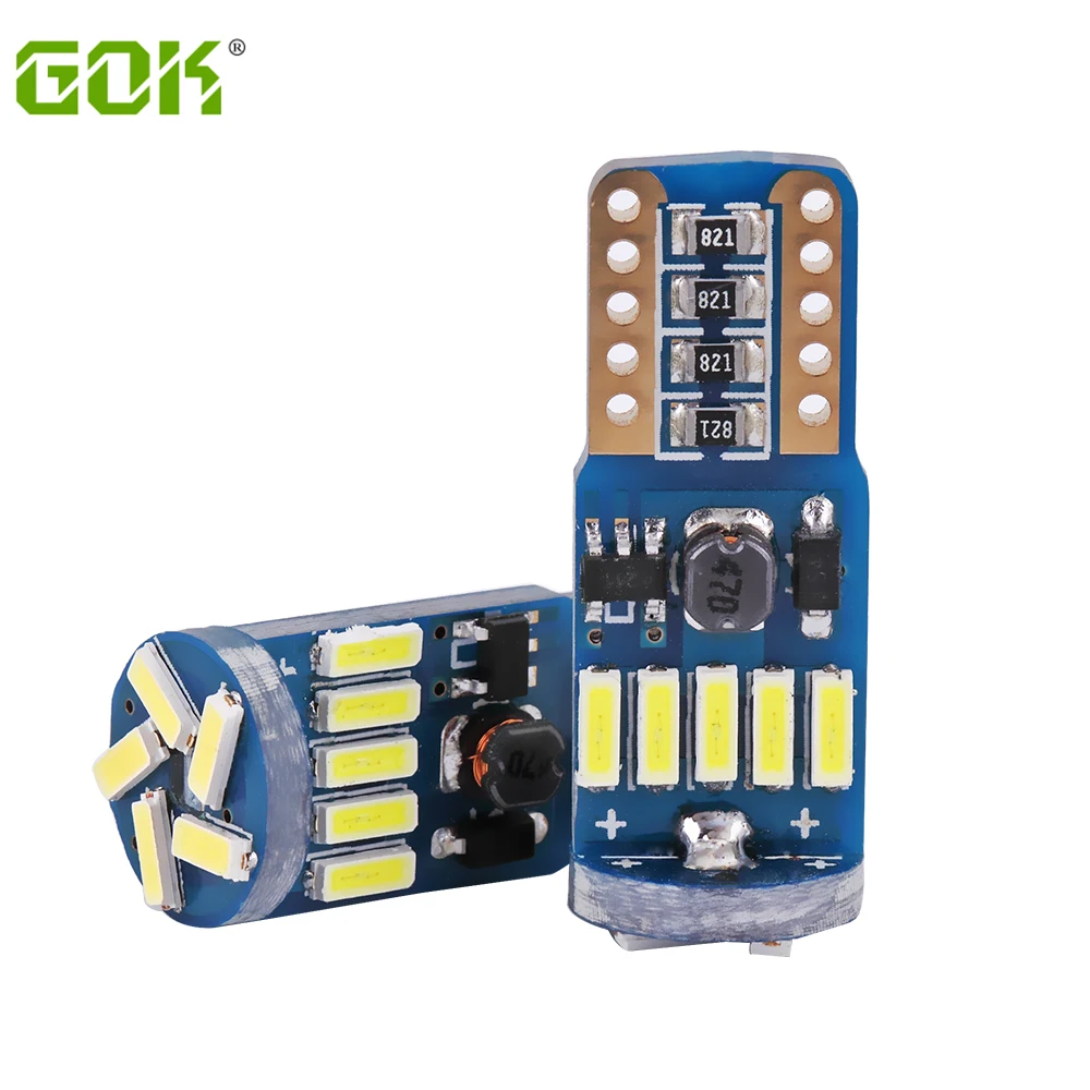 

2pcs T10 led canbus T10 15led 4014 smd LED No OBC Error 194 168 W5W T10 15smd canbus non polarity LED Wedge bulb car-styling