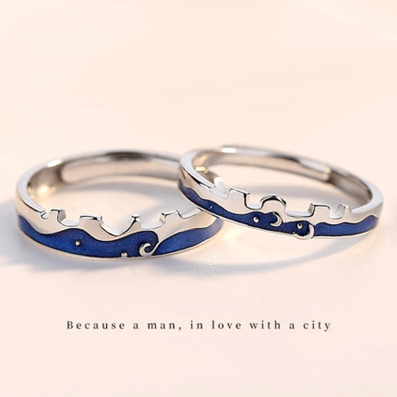 Qevila Fashion S925 Sterling Silver Original Allure Love Couple Rings For Lovers Texture Elegant Sexy Ring For Women Men Jewelry (7)