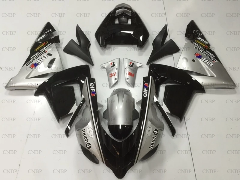 Ninja ZX 10r 2004 - 2005 Motorcycle Fairing for Kawasaki ZX10r Fairings 05 Silver Black Plastic |