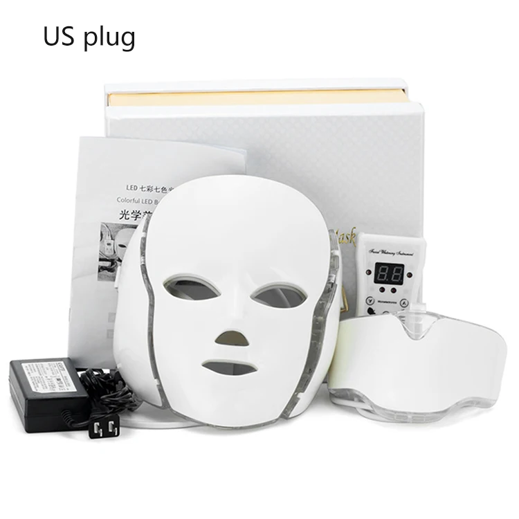 Светодиодная маска Светодиодный фотоновая маска для лица светотерапия отбеливающий омолаживание и увлажнение против старения удаление морщин Уход устройство Прямая - Цвет: box US plug