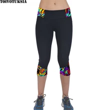 Toivotukasia, черные короткие женские леггинсы, женские леггинсы с принтом, женские леггинсы, одежда(только леггинсы