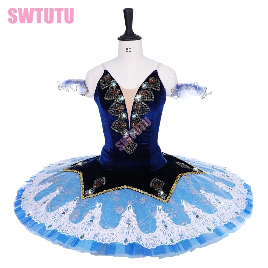 girls blue bird performance competiton professional tutu women custom made Ballerina ballet costume pancake tutu dress BT9191