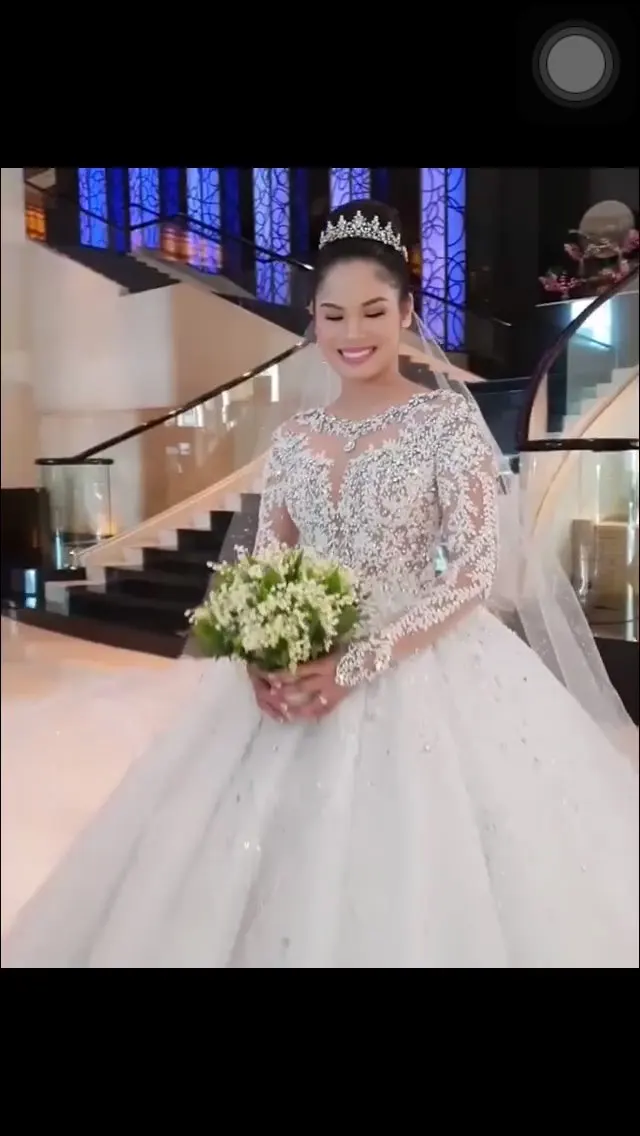 Vestido De Noiva Ensotek кружевное свадебное платье с кристаллами бальное платье элегантное женское вечернее платье мусульманское свадебное платье халат de mariage