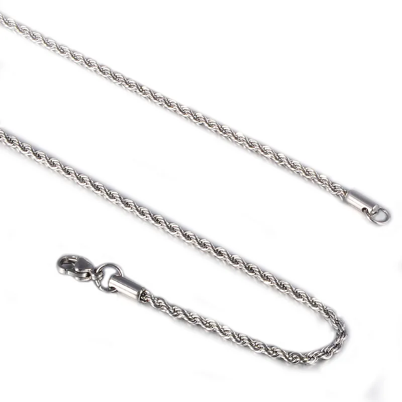 

MJARTORIA 1PC Stainless Steel Twisted Chain Necklace DIY Fashion Jewelry Findings Necklace Women Men Supplies For Jewelry 65cm