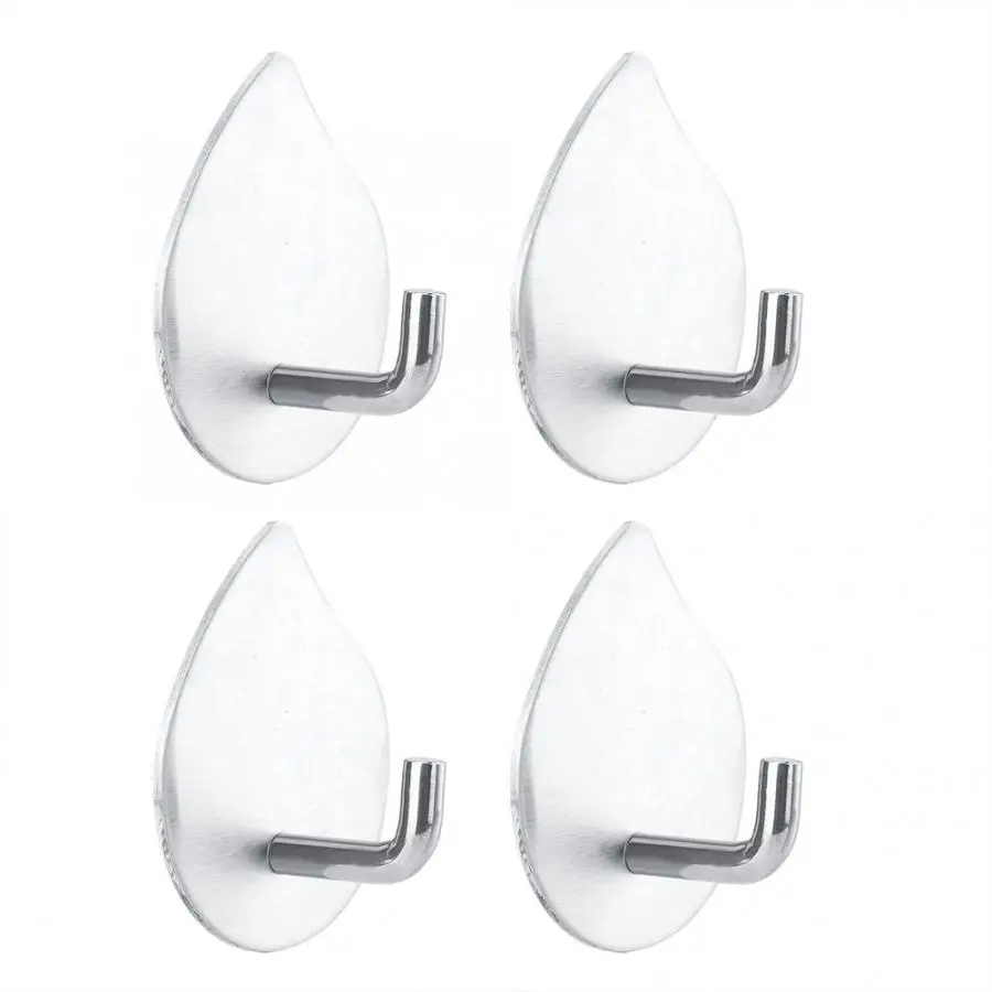 

4Pcs Water Drop Type Sucker Hook J Type Hook Hanger Wall Mounted Kitchen Bathroom Suction Wall Hooks Mop Holder