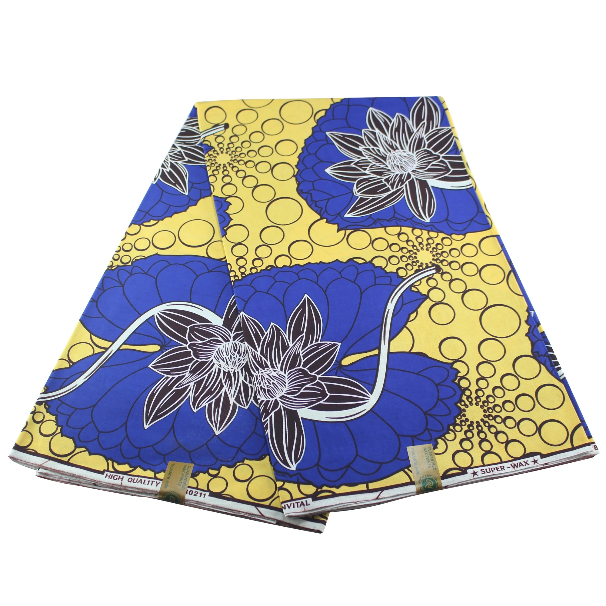 

2019 Popular Wax fabric Vintage wax cloth African Wax Prints Fabric 6yards/lot for Party Dress cotton fabric