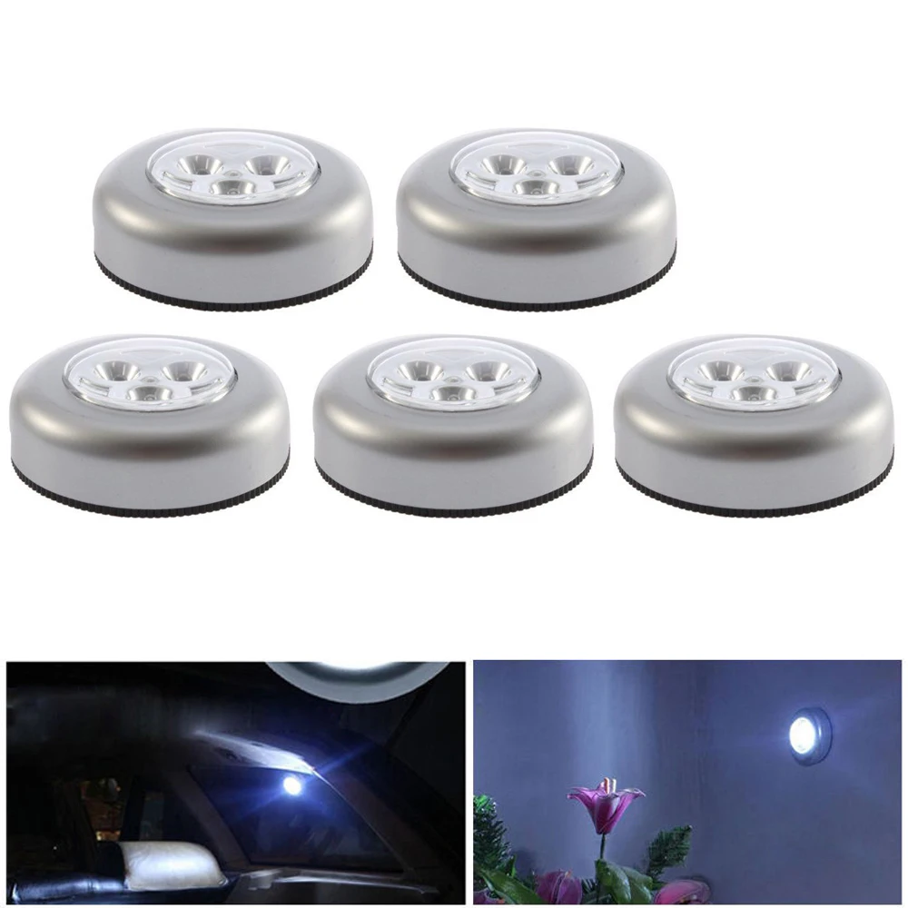 

Wall Light Kitchen Cabinet Closet Lighting 3 LED Wireless Push Touch Lamps