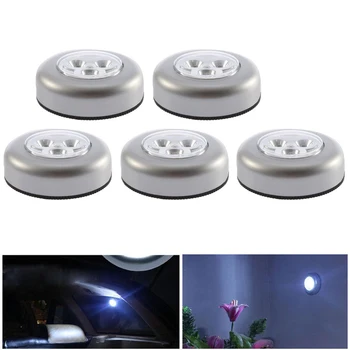 

Wall Light Kitchen Cabinet Closet Lighting 3 LED Wireless Push Touch Lamps