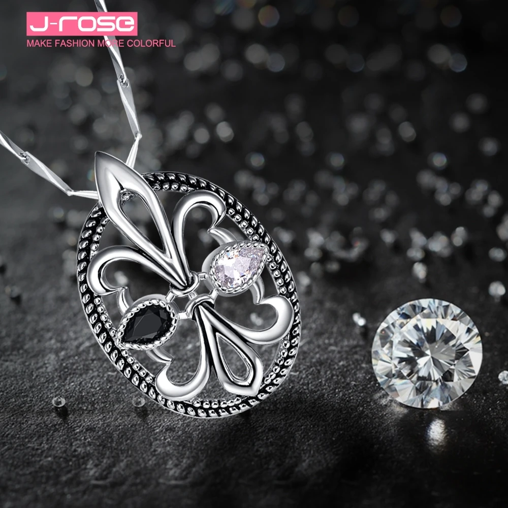 Хит продаж Jrose Pear Cut белая CZ & черная маска из стерлингового серебра 925 пробы кулон