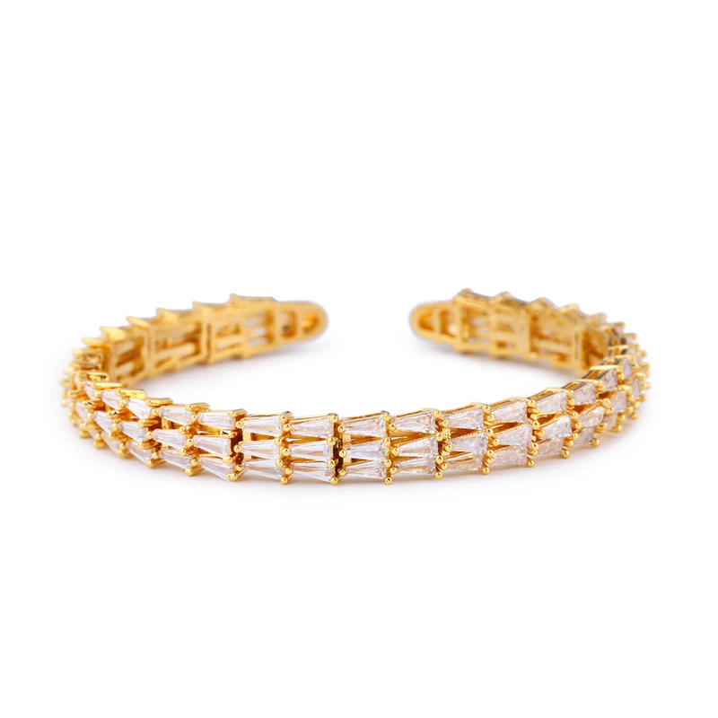 OCESRIO Новинка кубический цирконий браслеты браслет золото расширяемые манжеты женские браслеты на запястье Топ Роскошные ювелирные изделия бренд brt-b37
