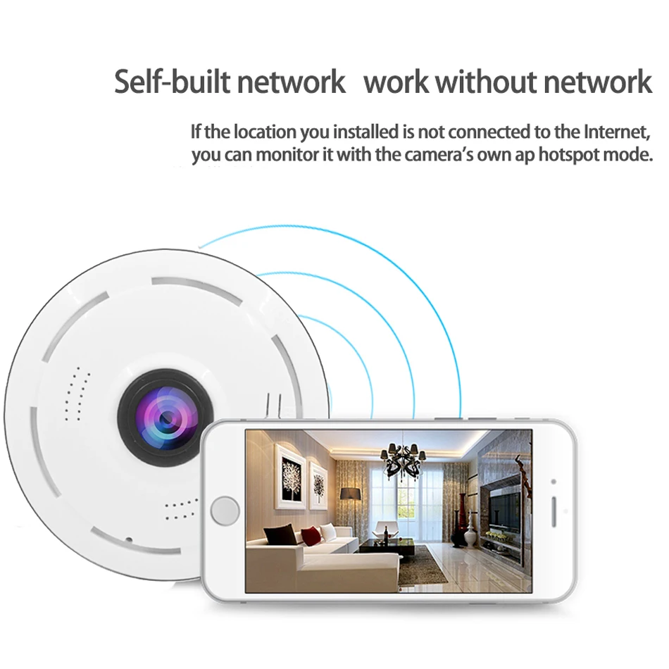 Jvtsmart рыбий глаз VR 360 градусов Wifi Беспроводная панорамная камера HD 960P 1080p IP