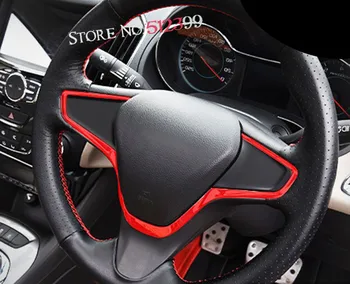 

1* Red ABS Plastic Interior Steering Wheel Frame Cover Decoration Cover Trim For Chevrolet Cruze / Holden Cruze 2017 Car styling