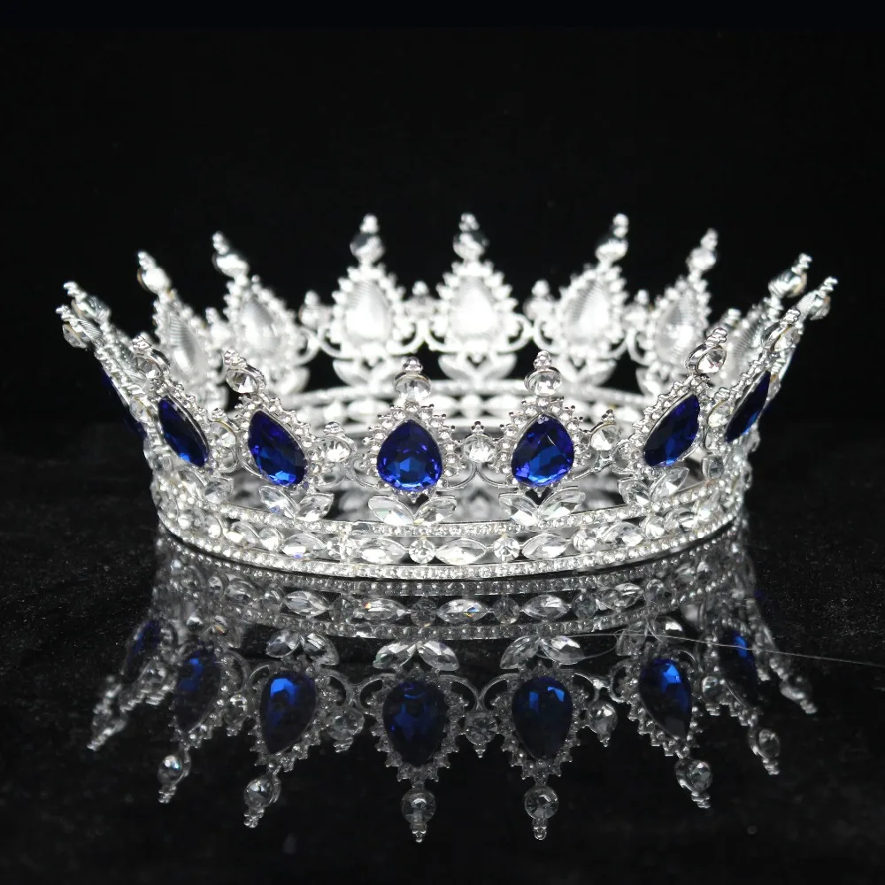 

Vintage Baroque Queen King Bridal Tiara Crown For Women Headdress Prom Bride Wedding Tiaras and Crowns Hair Jewelry Accessories