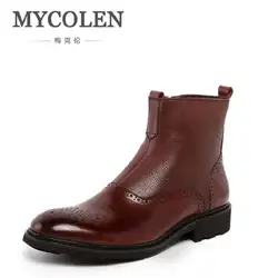 MYCOLEN/осенне-зимние ботинки «Челси»; Мужская обувь; мужские деловые ботильоны из натуральной кожи; качественные слипоны; мужские