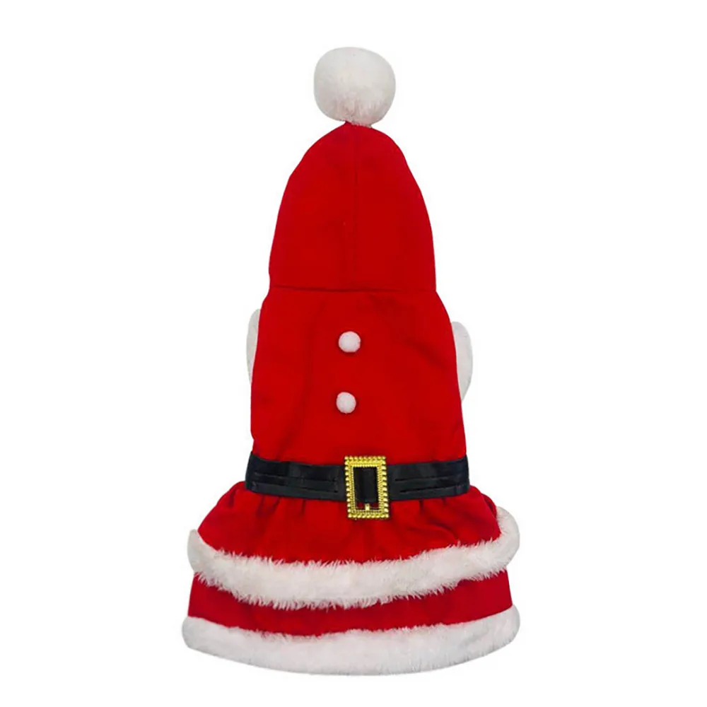 

Pet Cat Dog Christmas Dress Clothes Winter Warm Xmas Pets Santa Claus Costume Cotton Coat Doggy Apparel For Small Big Dogs 1121