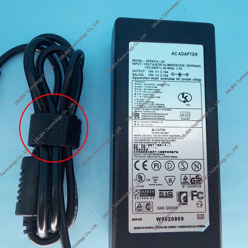 19V 3.16A 60W адаптер переменного тока зарядное устройство для samsung NP-RV510 R60 Ноутбук Блок питания 5,5 мм* 3,0 мм Новинка