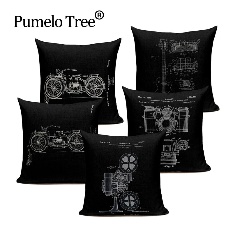 Vintage Decorative Cushion Covers Black Bolster Pillowcases For Pillow High Quality Camera Guitar Custom Sofa Pillows Cushions Decorative Throw Pillows Case Cushion Coverthrow Pillow Cases Aliexpress
