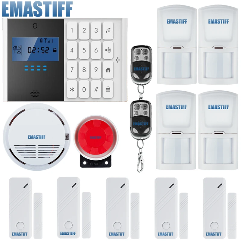 DHL Free Shipping!Wholesale - Wireless 433MHZ GSM SMS Home Burglar Security Alarm System Detector Sensor Kit Remote Control normstahl t433 4 compatible replacement remote control 433 92mhz dhl free shipping