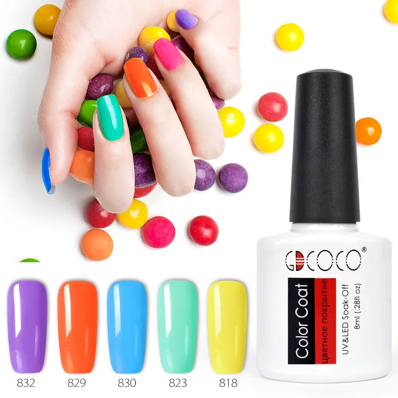 GDCOCO лак для ногтей nail Art Гель для дизайна Лаки 8 мл неонового цвета блестящие soak off-польский гель маникюр