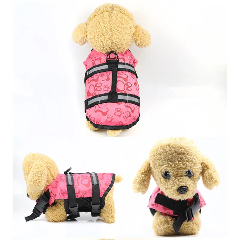Hot Sale Swimsuit for Small Dogs Reflective Strip Design Life Jacket Summer Dog Swimming Clothes for Teddy JSY001