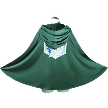

Hot Anime Attack on Titan Costume Scout Regiment Cloak Cosplay Eren Jaeger Cape Clothes Green Cape Men Women Costume