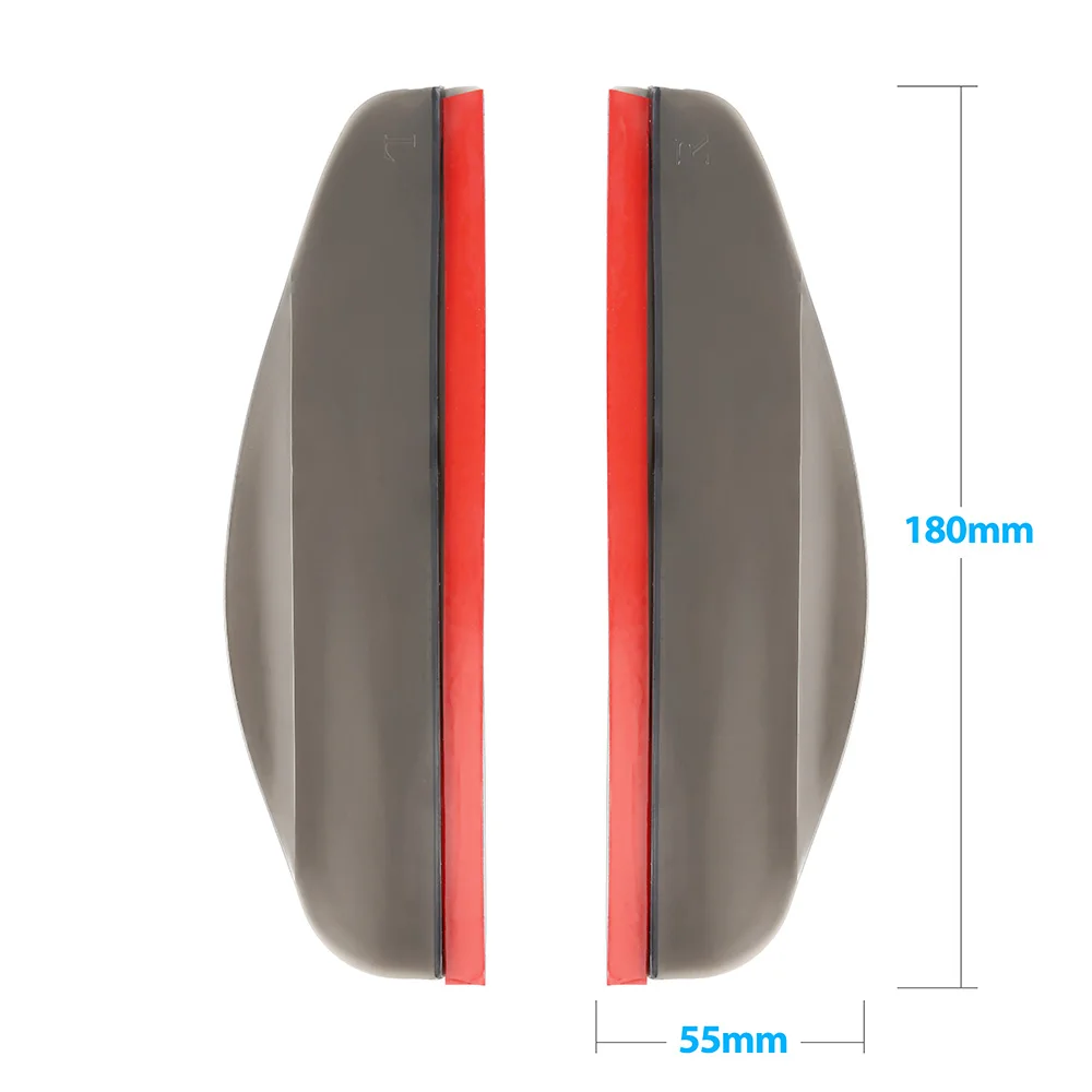 2 шт. ПВХ автомобильная наклейка на зеркало заднего вида дождь брови уплотнитель авто зеркало дождь щит тент крышка Черный протектор