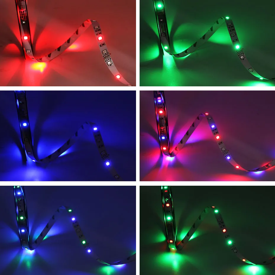 5M Waterproof LED Strip Light RGB SMD 3528 Flexible Led Strip DC 12 V 5 Meters RGB LED Light Addressable With Remote App Control (3)