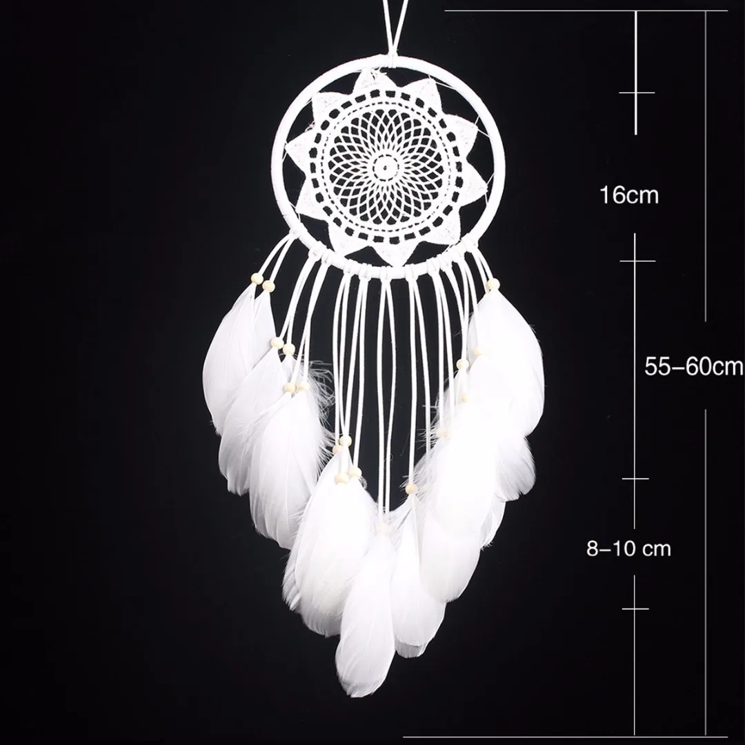 White Boho Style Sunflower Lace Dream Catcher Feather Dreamcatcher Kids Room Gift