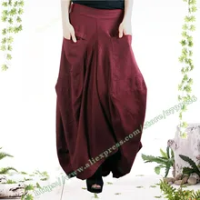 Весенняя и осенняя женская одежда повседневная винтажная Асимметричная льняная хлопковая с большими карманами Женская длинная юбка макси для женщин s