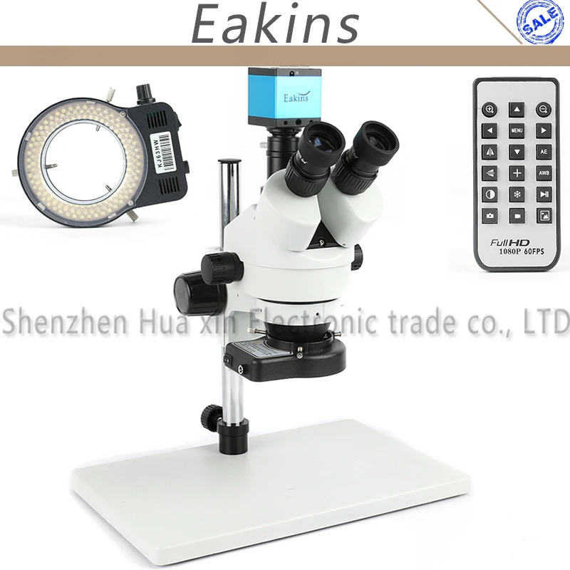 

Simul-Foca 7X-45X Zoom Trinocular Stereo Microscope+16MP HDMI USB 1080P Digital TF Recorder Video Camera +Big Size Stand+144 LED